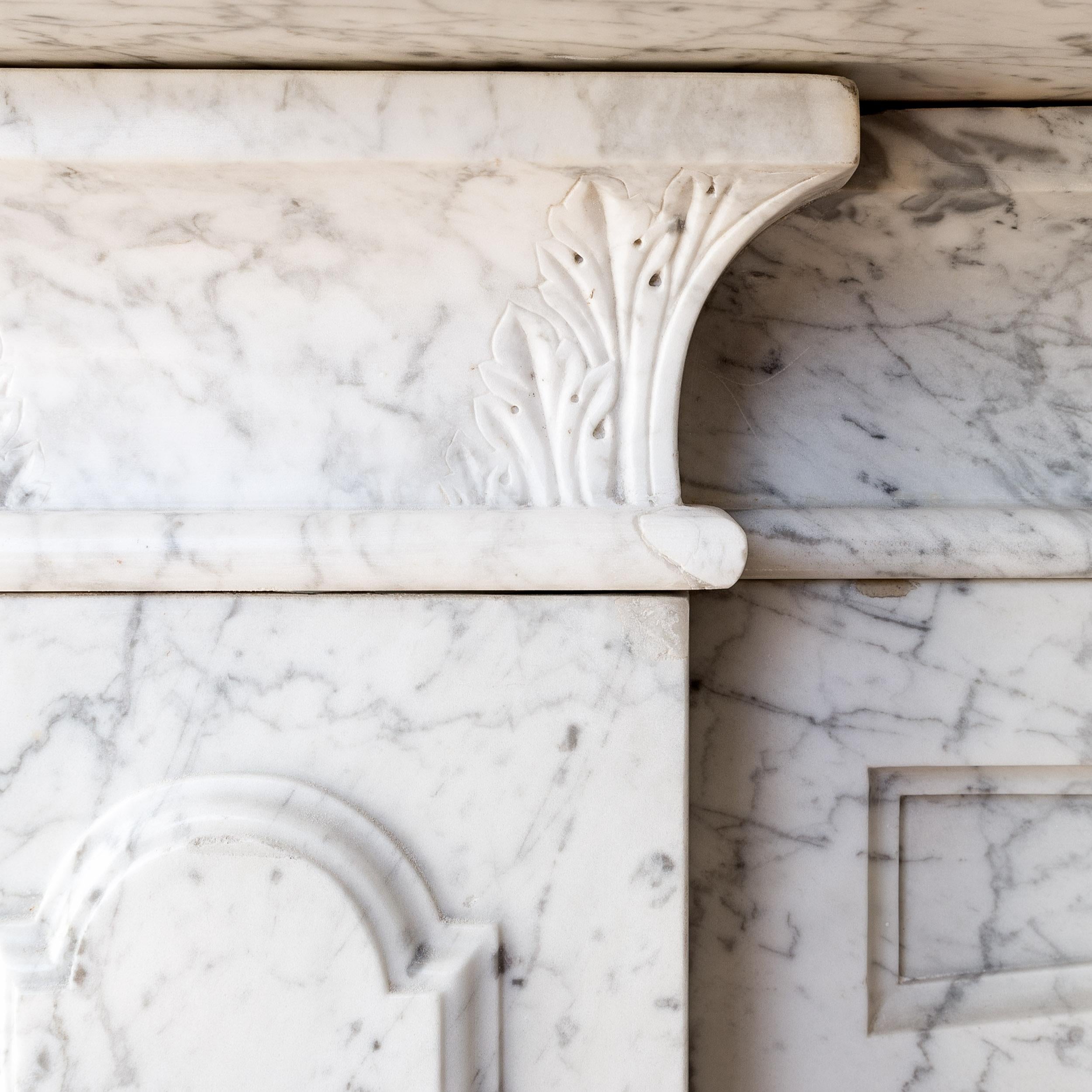 19th Century Mid-Nineteenth Century 'Old English' Marble Fireplace