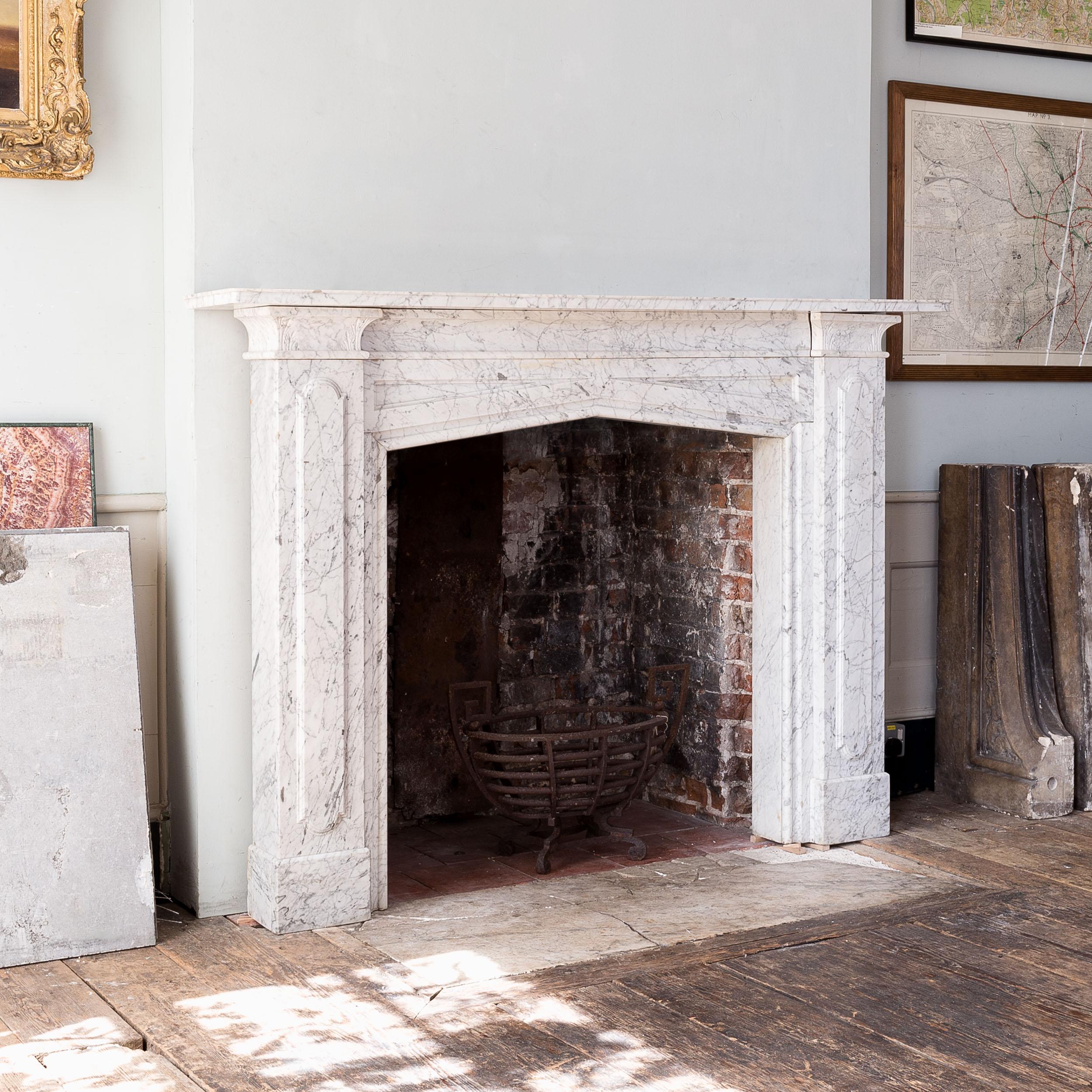 Mid-Nineteenth Century 'Old English' Marble Fireplace 1