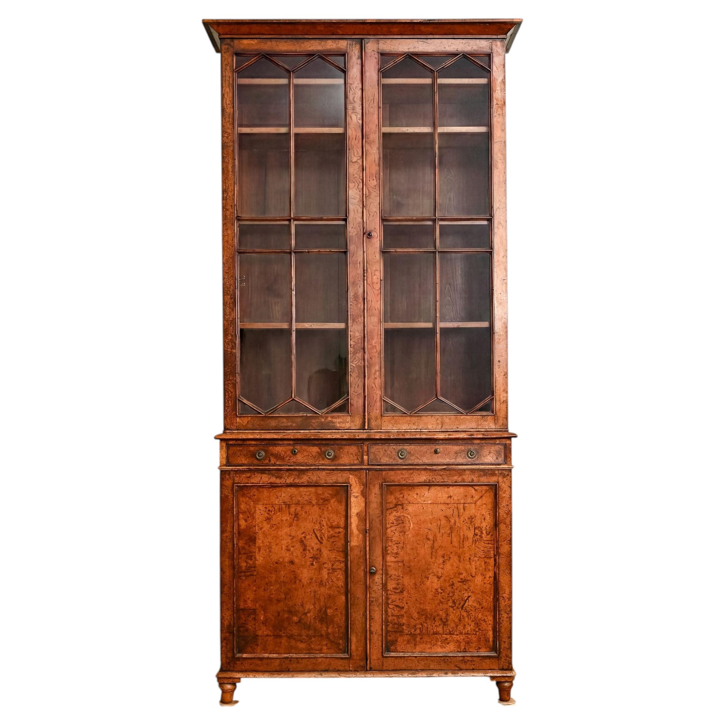 Mid-nineteenth century Pollard Oak Bookcase For Sale