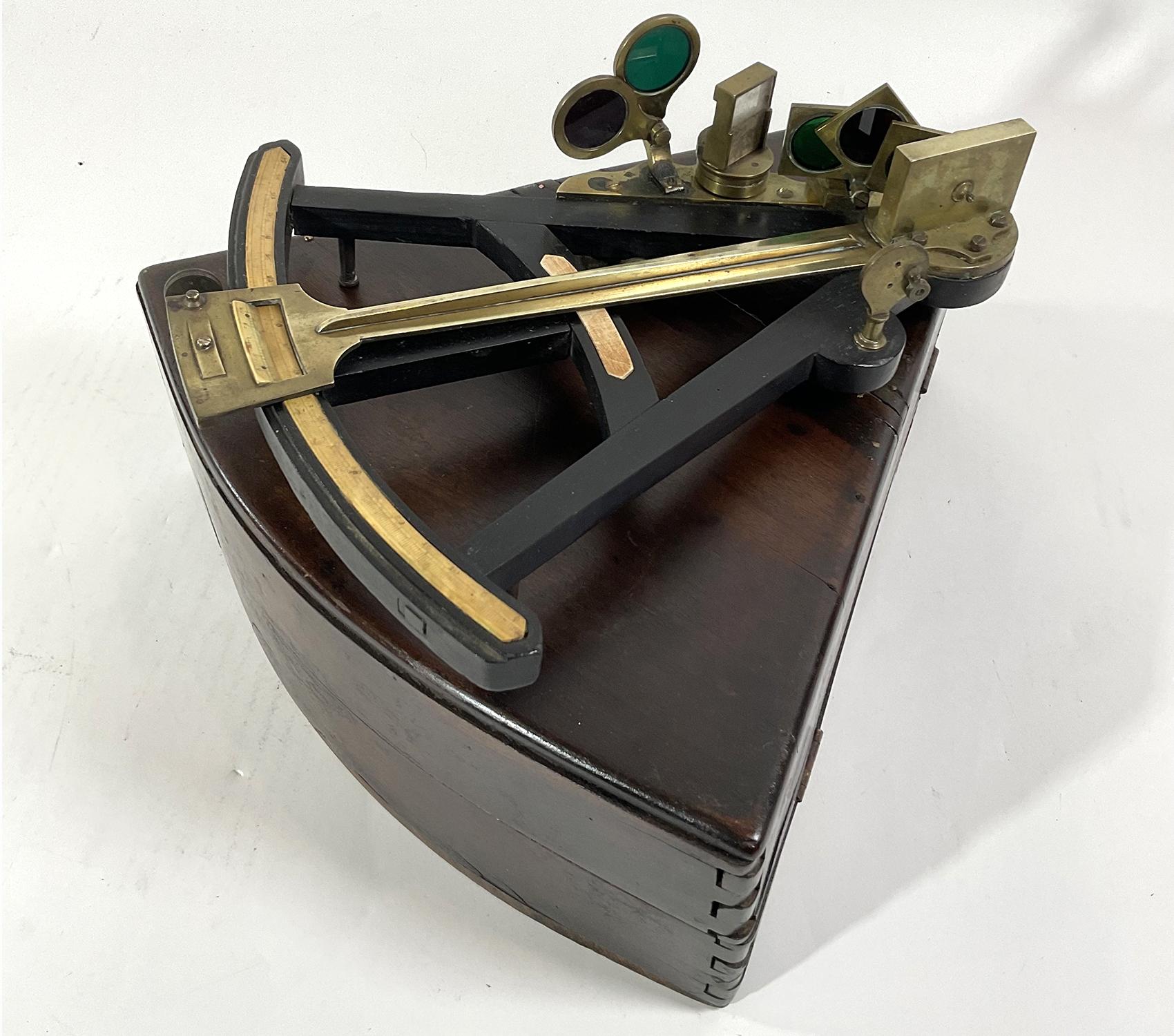 Brass Mid Nineteenth Century Ships Octant For Sale