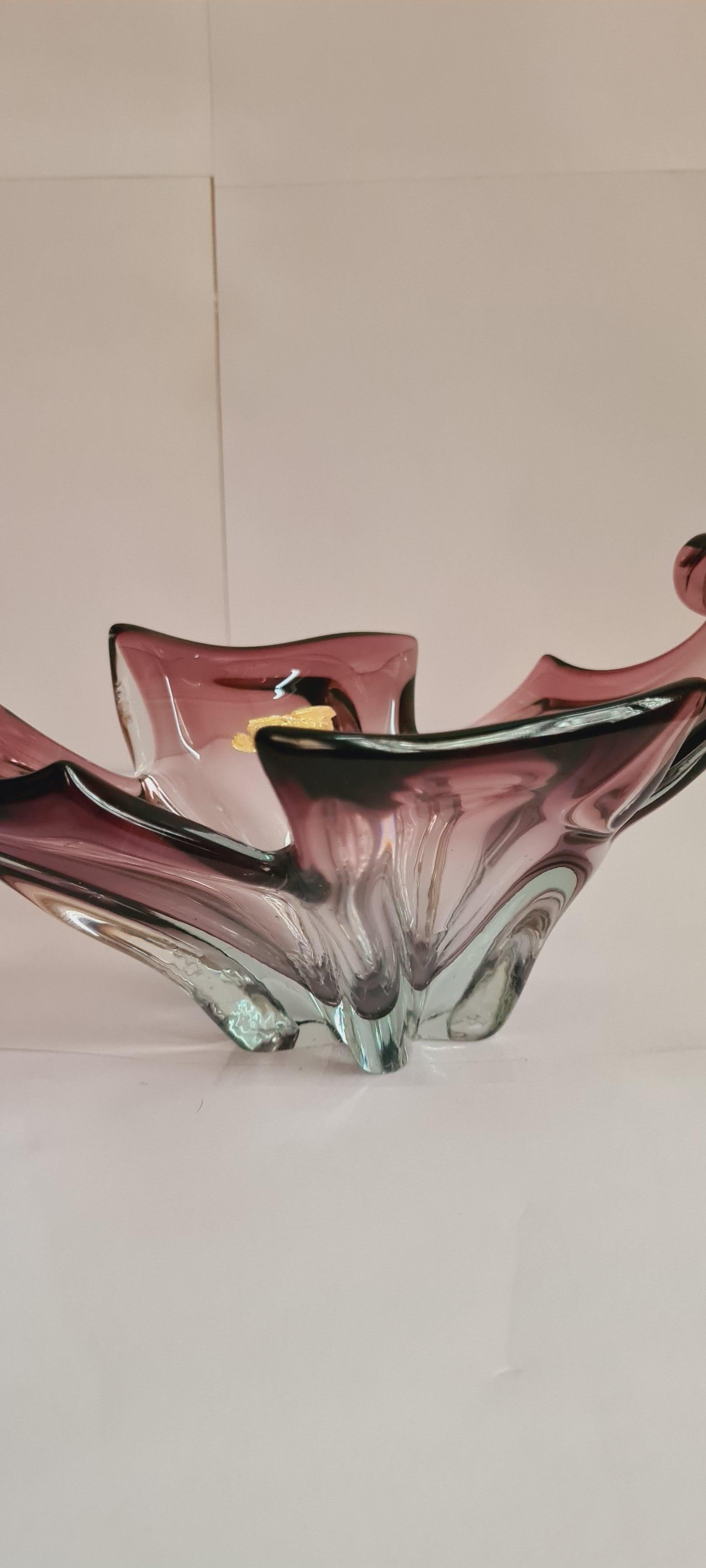 Italian Mid-Century Murano Glass Sommerso Bowl For Sale