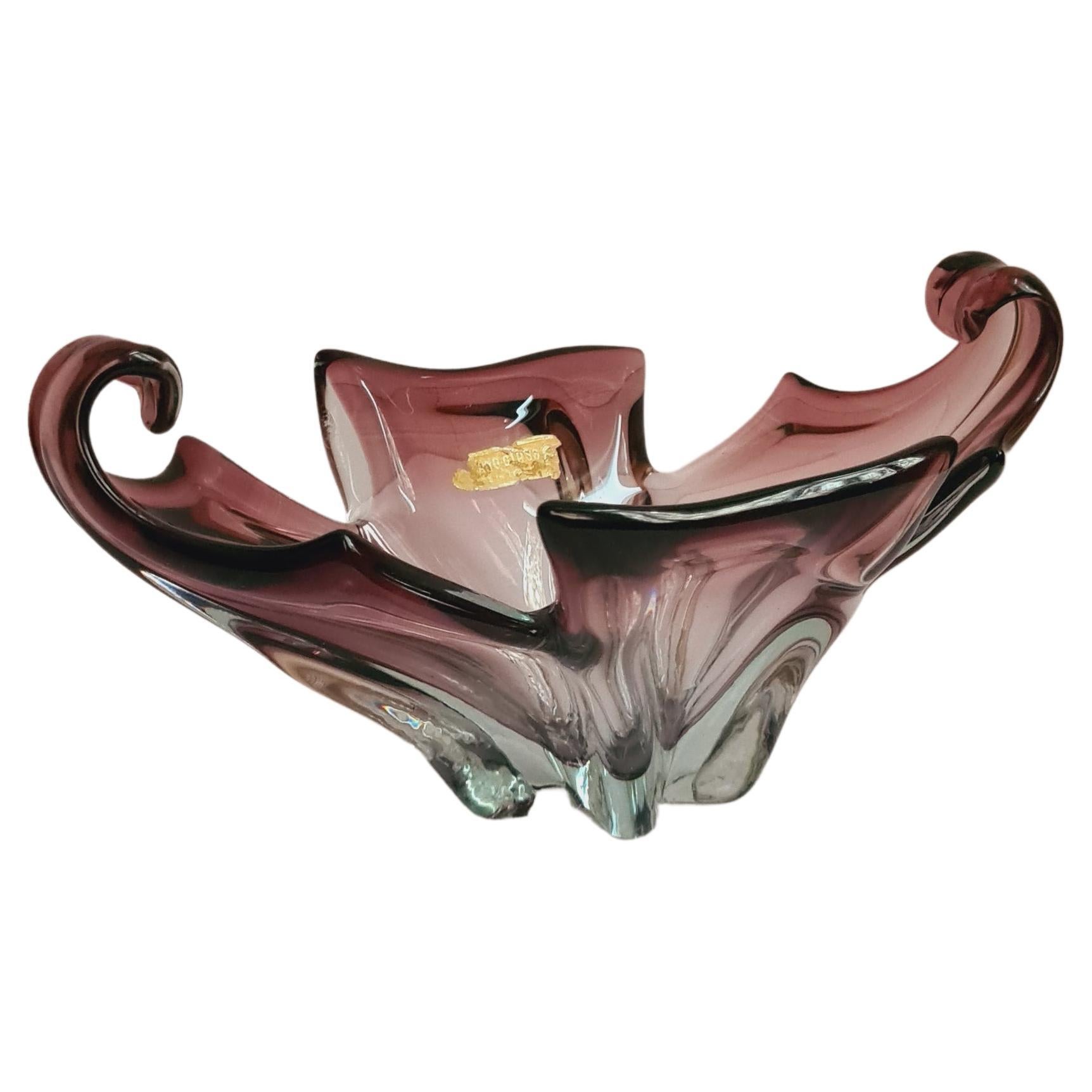 Mid-Century Murano Glass Sommerso Bowl For Sale