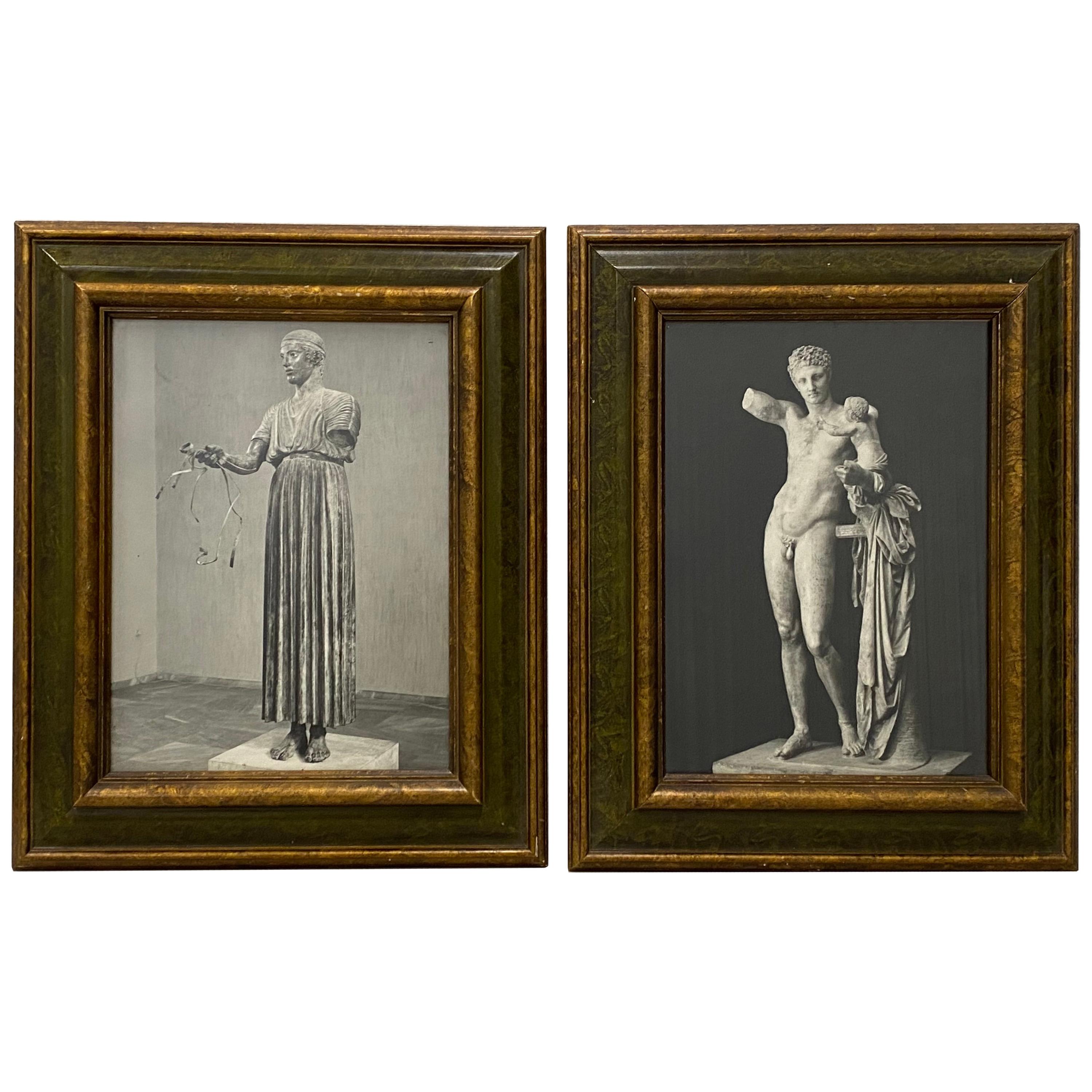 Mid Century Classical Greek Sculptures Framed Prints, circa 1950