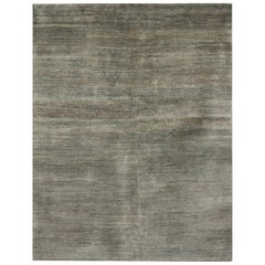 Mid-Size Soft Blue Gray Contemporary Gabbeh Persian Wool Rug 