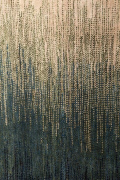 Mid-Size Deep Blue and Cream Contemporary Gabbeh Persian Wool Rug