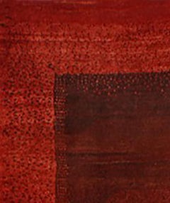 Mid-Size Deep Red Contemporary Gabbeh Persian Wool Rug