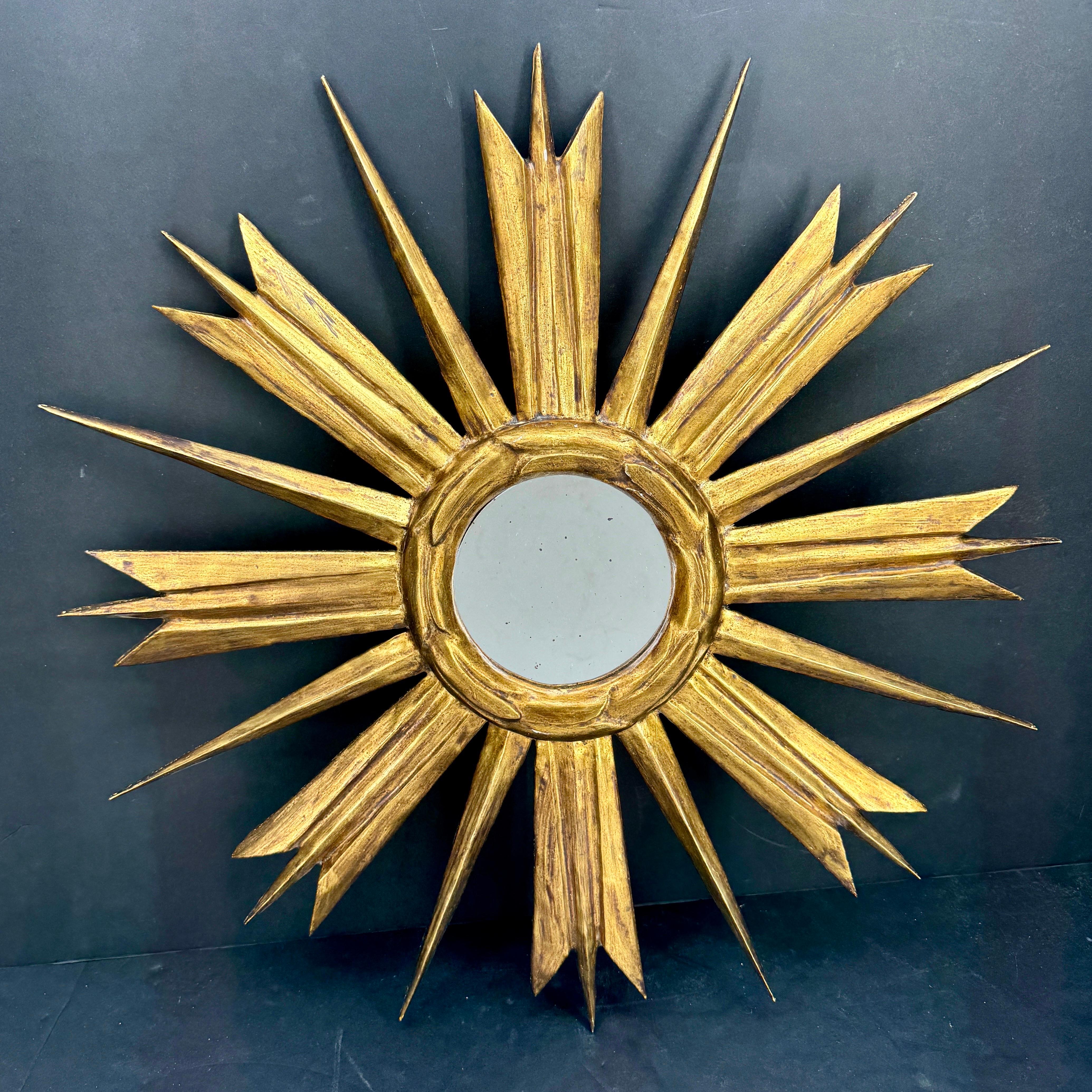 Eine atemberaubende italienische Sunburst Wandspiegel aus den 1960er Jahren, Messung 23,25 