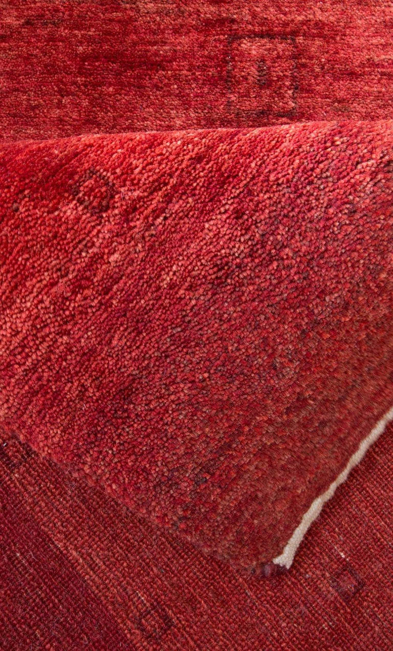MidSize Vibrant Red Contemporary Gabbeh Persian Wool Rug For Sale at