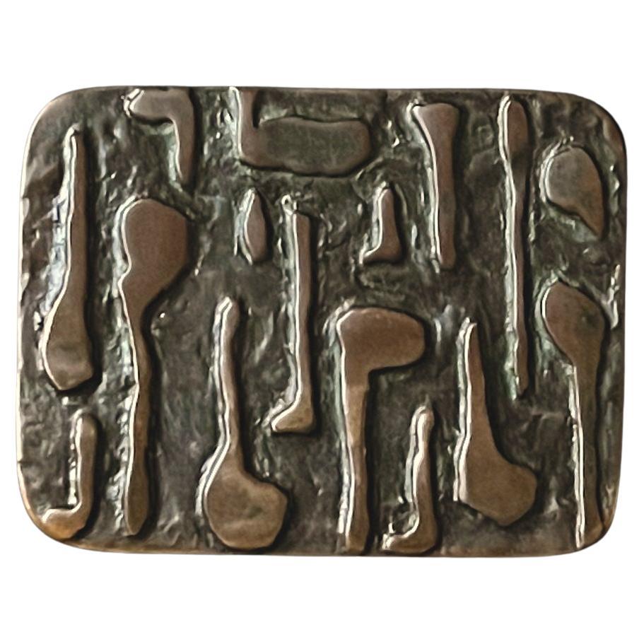 Mid-Sized Brutalist Bronze Door Handle, European, 20th Century