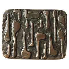 Mid-Sized Brutalist Bronze Door Handle, European, 20th Century