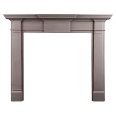 Mid-Sized English Georgian Style Limestone Fireplace