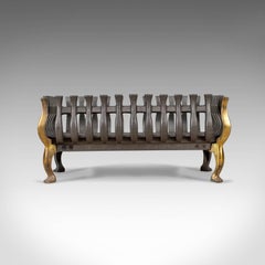 Mid-Sized Fire Basket, Fireplace Grate, Iron, Mid-20th Century