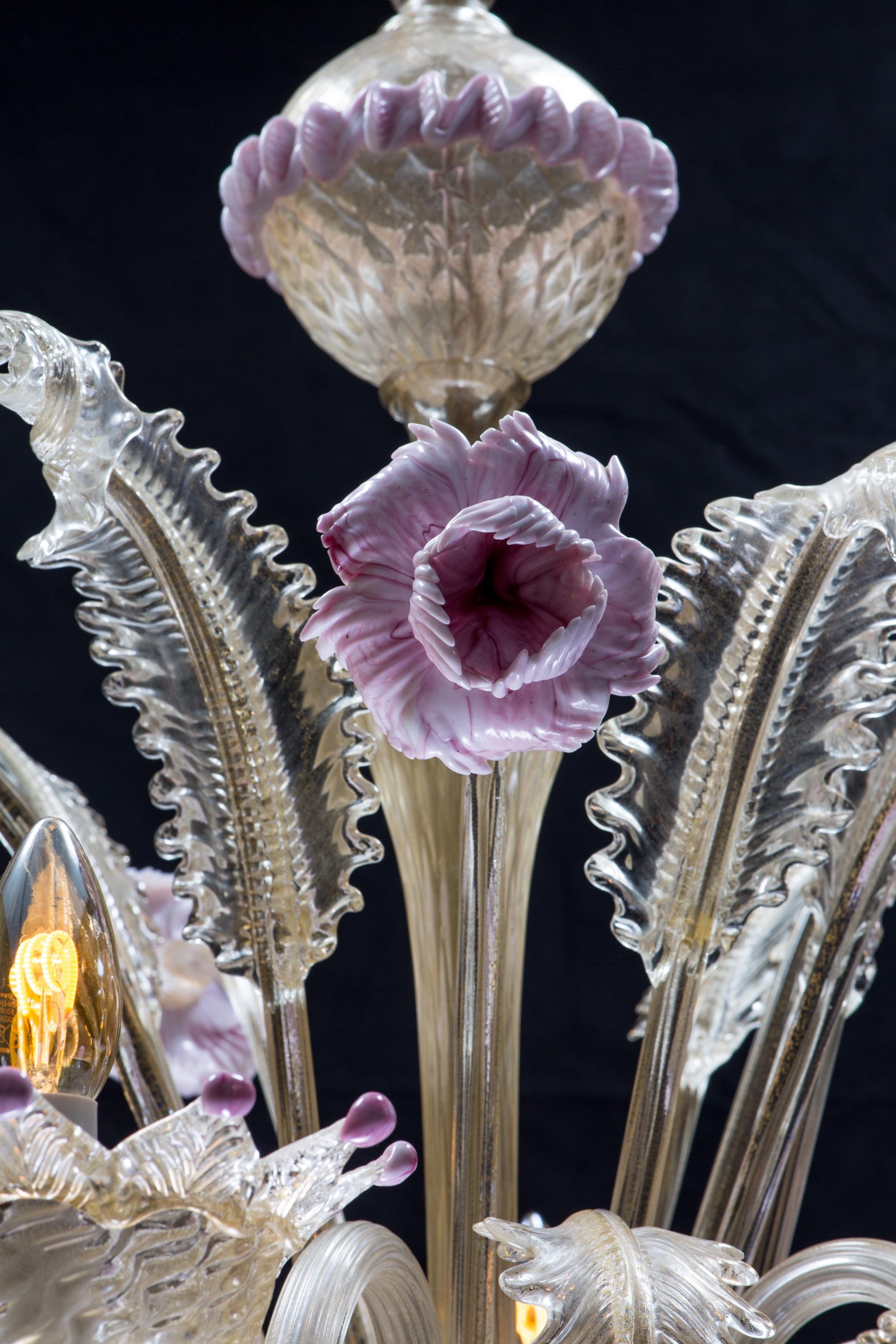 purple murano glass chandelier