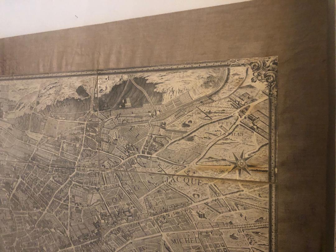 Mid-Sized Turgot Map of Paris, 1950 Pressing of a Map from 1739 1