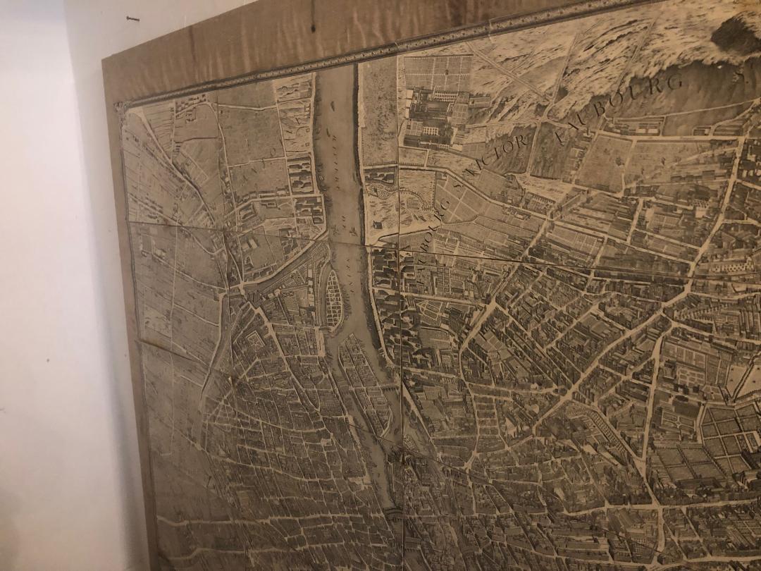 Mid-Sized Turgot Map of Paris, 1950 Pressing of a Map from 1739 2