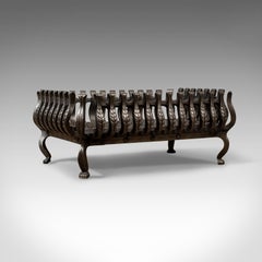 Mid-Sized Vintage Fire Basket, Fireplace Grate, Iron, Late 20th Century