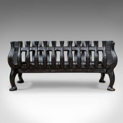Mid-Sized Vintage Fire Basket, Fireplace Grate, Iron, Mid-20th Century