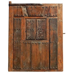 Mid to Late 17th Century Paneled Basque Compound Gate, Oak and Cherry 