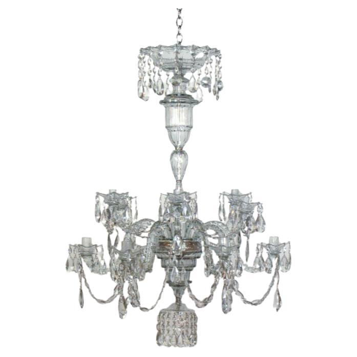 Mid to Late 18th Century George III Crystal Chandelier For Sale