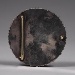 Mid to Late 20th Century Silver and Gold Plate Belt Buckle with Tibetan Motif