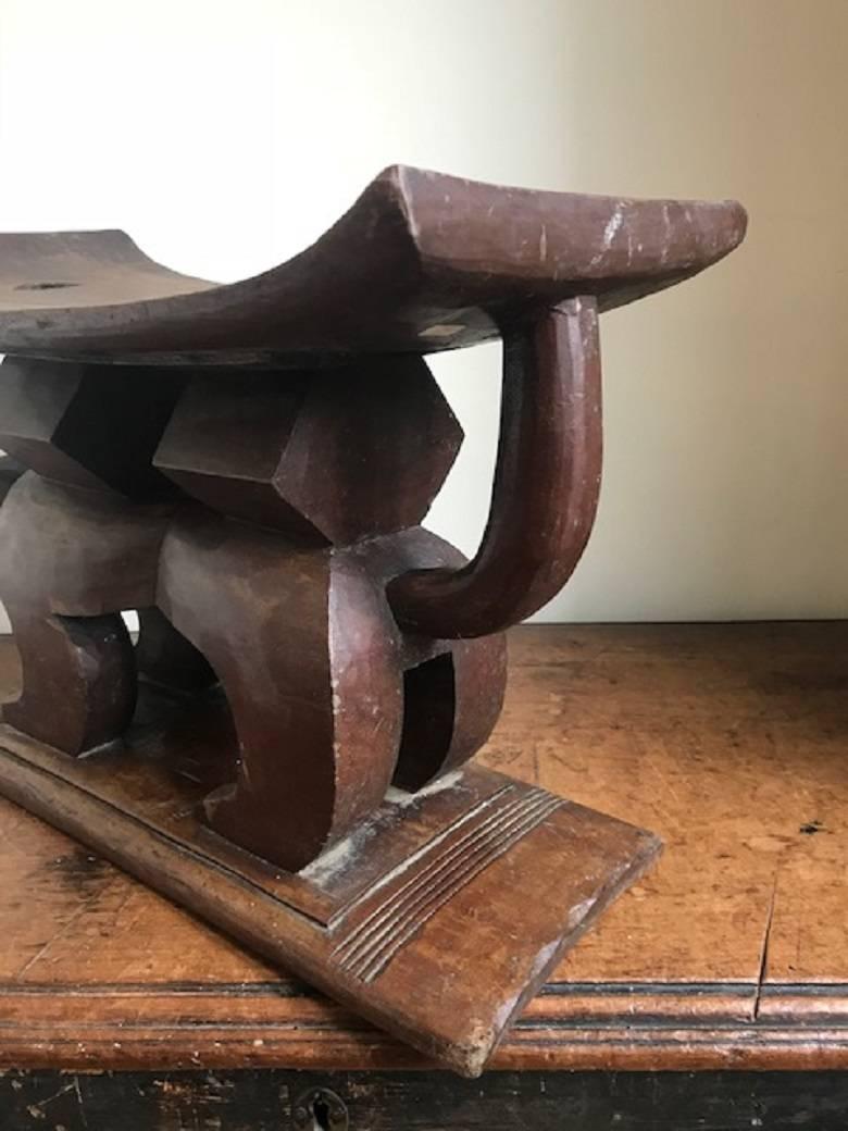 Carved Mid-20th Century African Tribal Stool For Sale