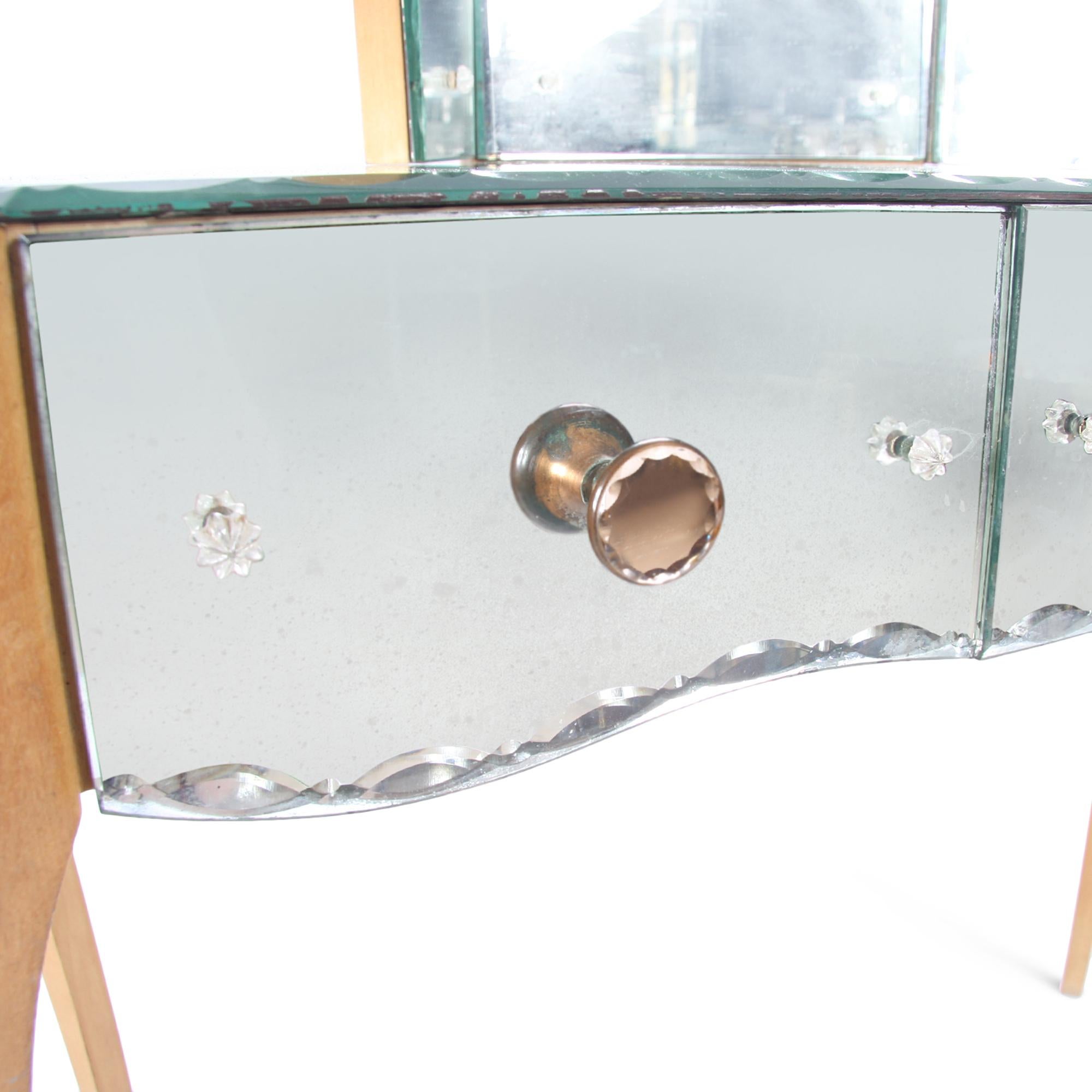 Copper Mid-20th Century French Mirror Dressing Table