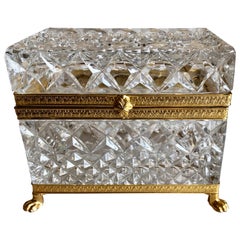 Mid-20th Century Italian Cut Crystal Dresser Box