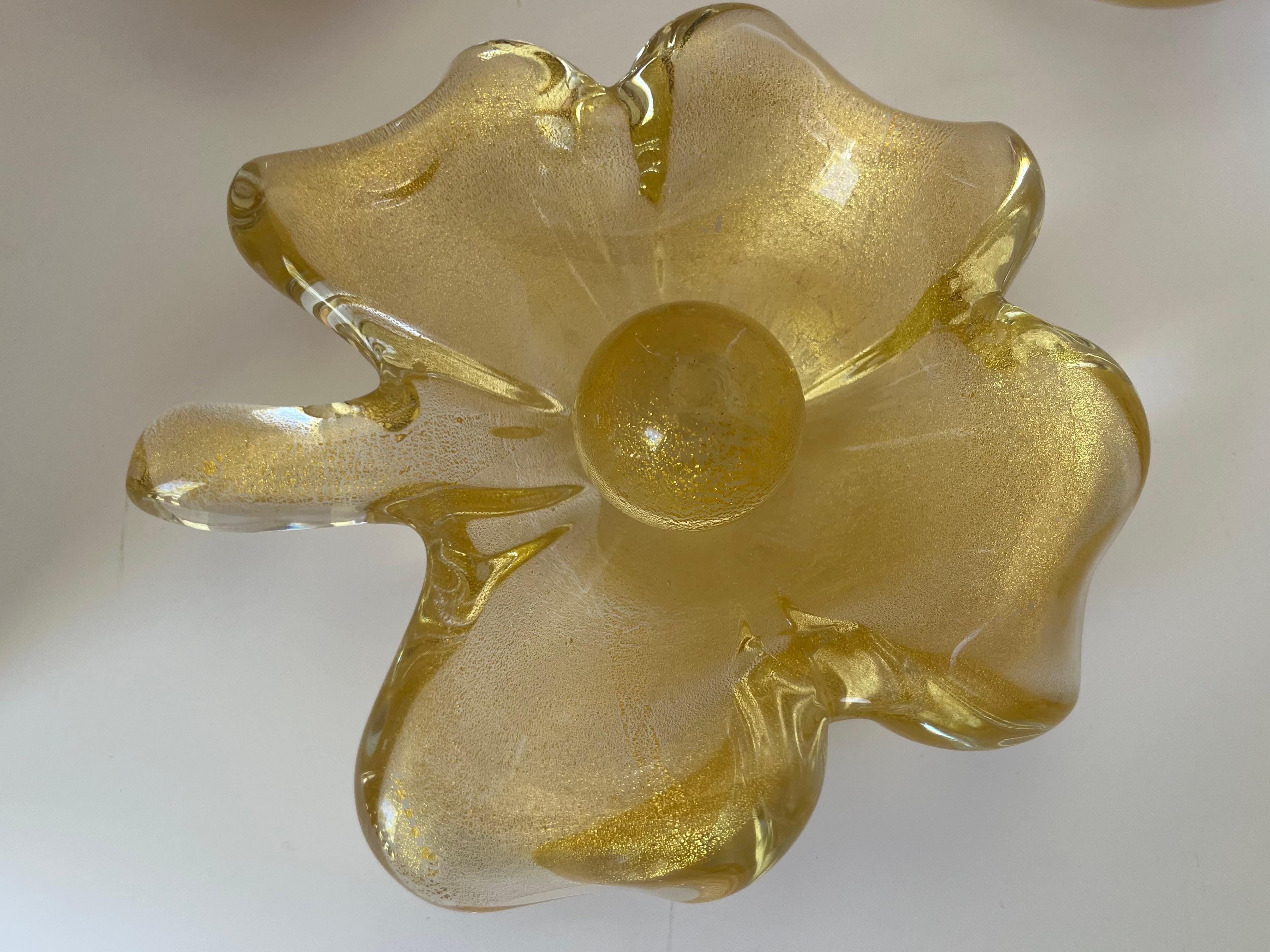 Blown Glass Mid Twentieth Century Murano Glass 4 piece bowl set by Archimede Seguso For Sale