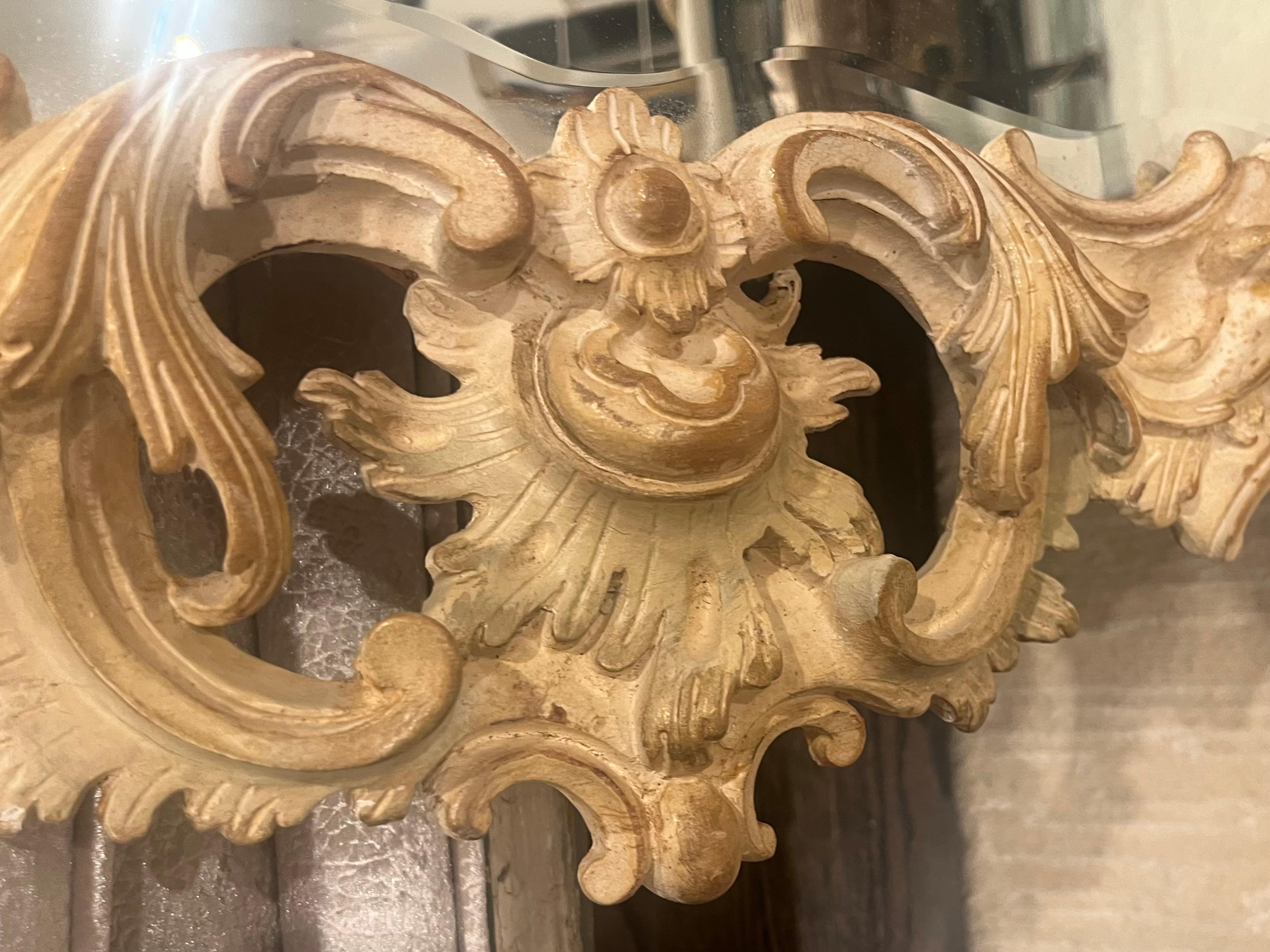 Wood Mid Twentieth Century Rococo style mirror by La Barge. For Sale