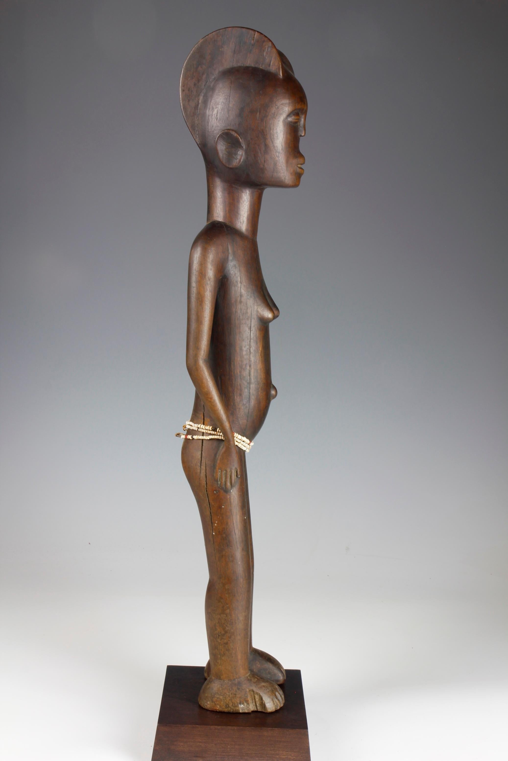 Mid-Twentieth Century Tall Female Figure With Bead Decoration For Sale 2