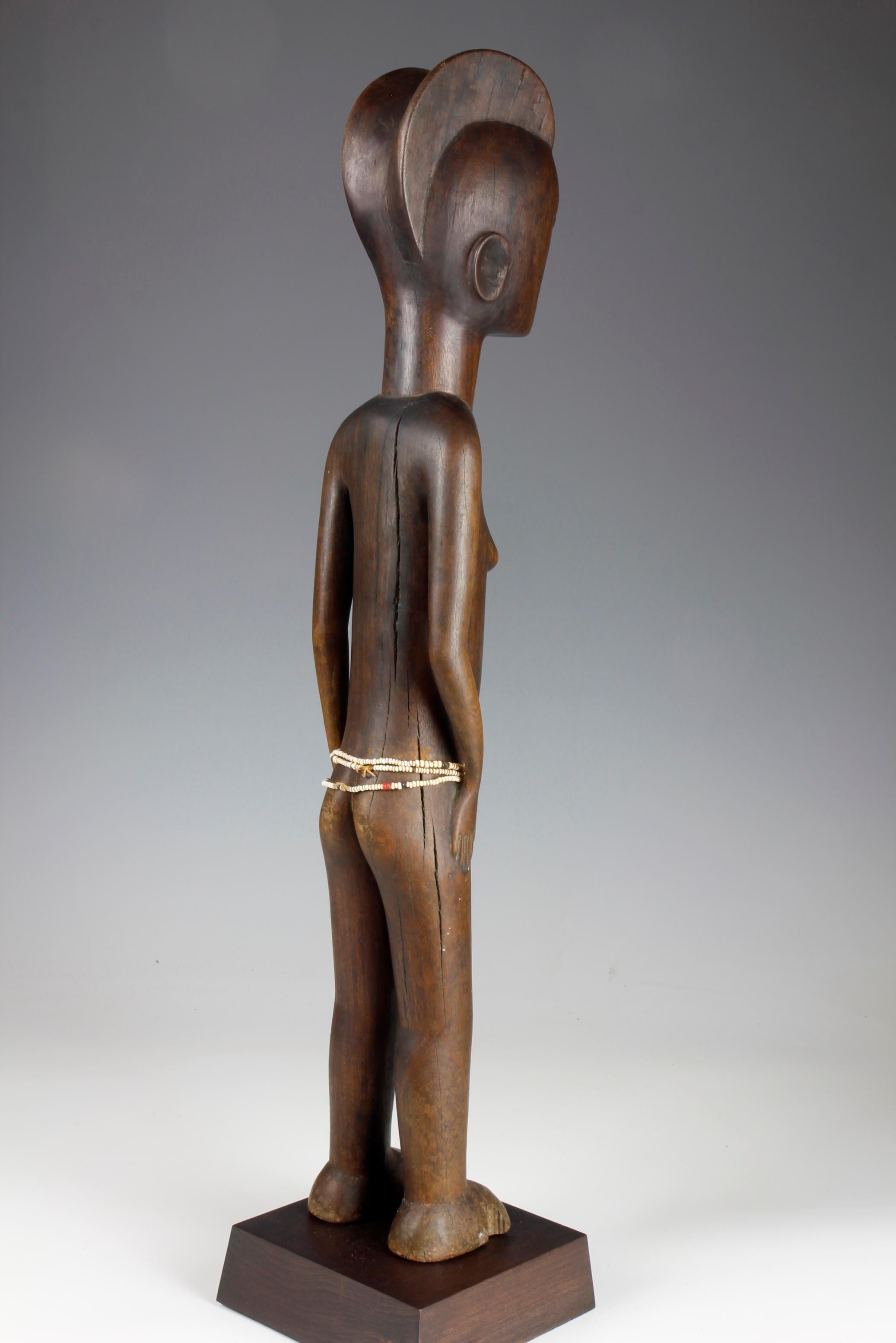 Mid-Twentieth Century Tall Female Figure With Bead Decoration For Sale 3