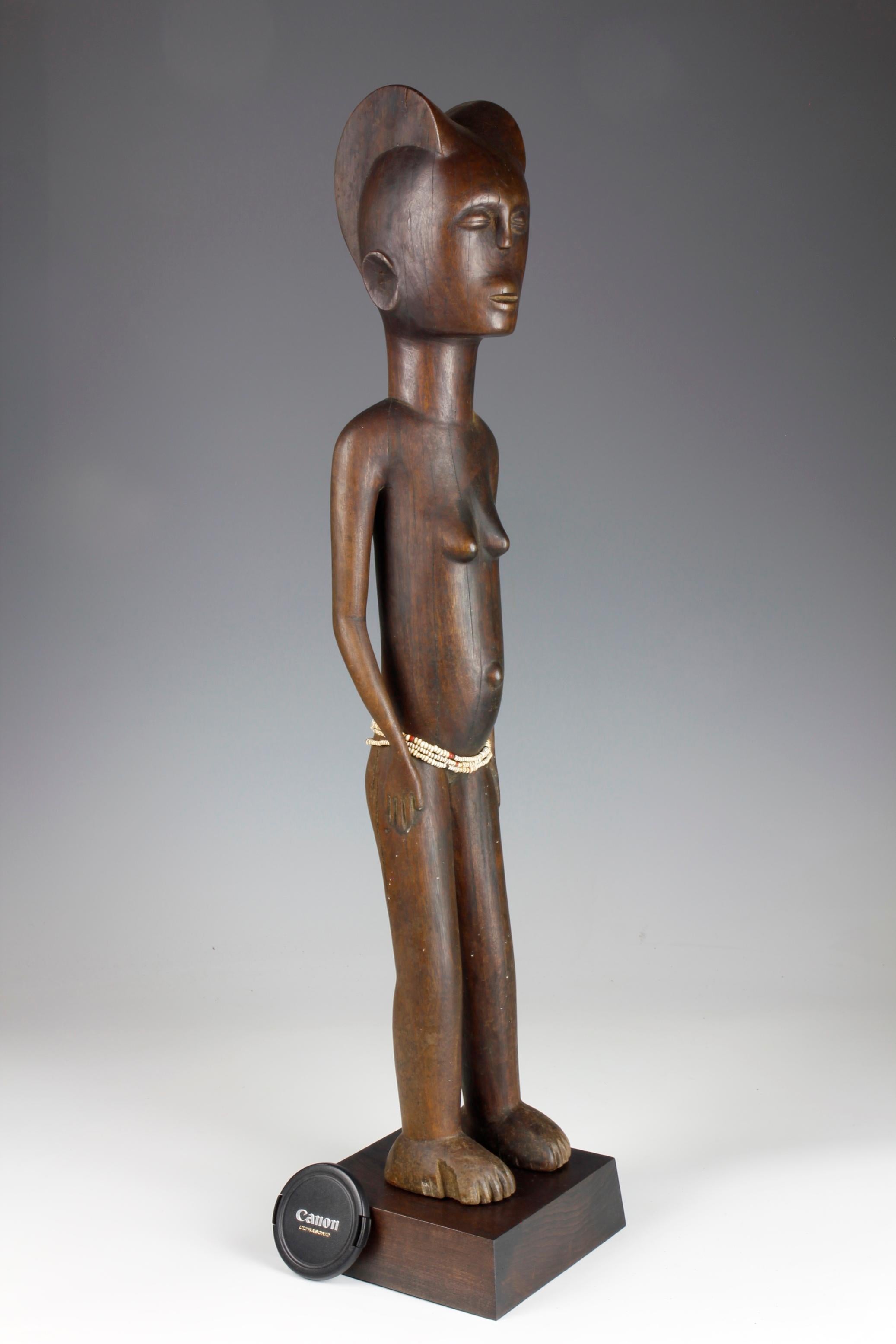 Mid-Twentieth Century Tall Female Figure With Bead Decoration For Sale 1