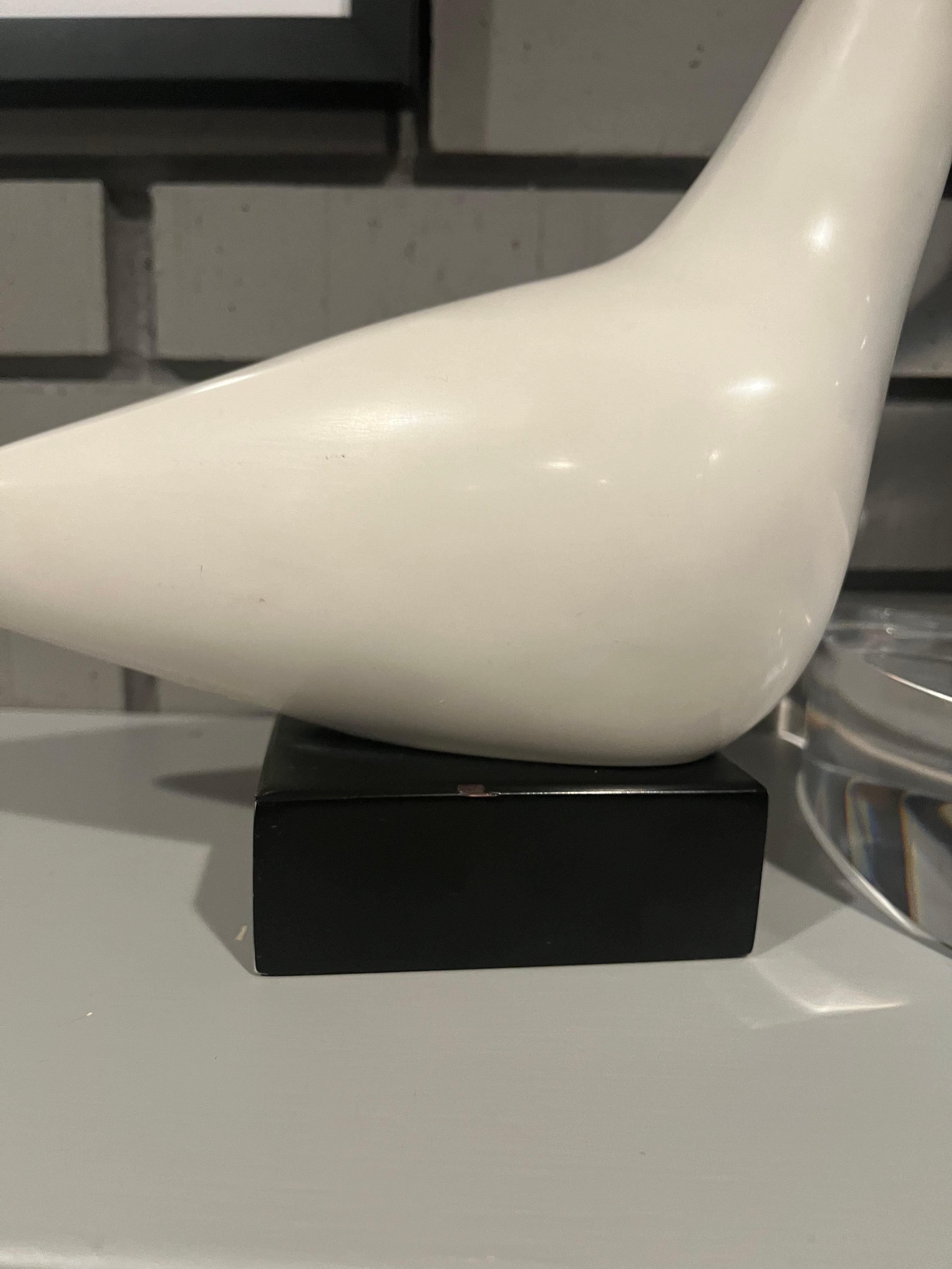 Modern Mid Twentieth Century White Stone Bird Sculpture by Cleo Hartwig For Sale