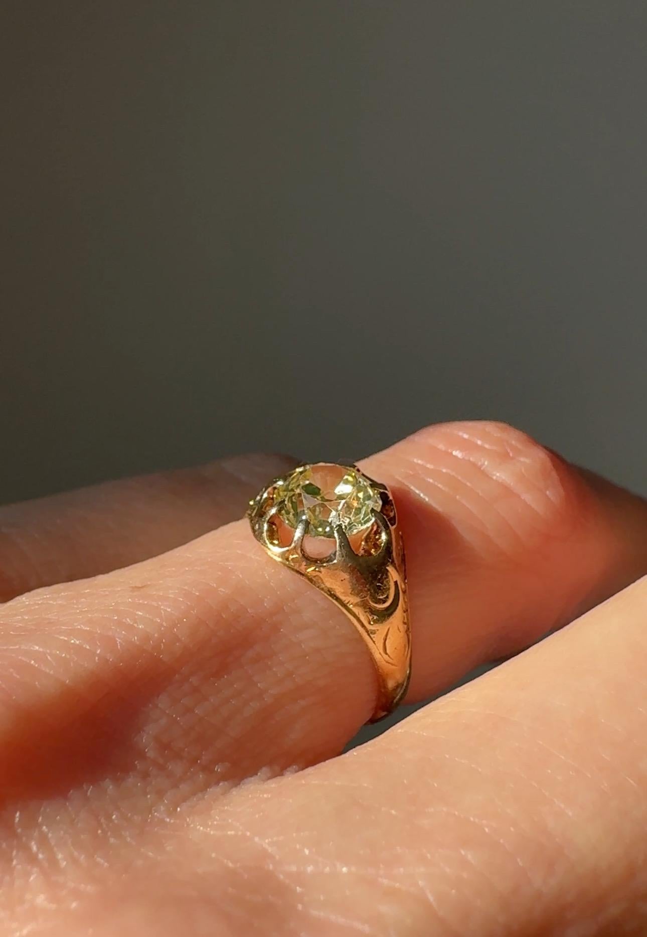 Mid-Victorian 1,15 Karat Diamant-Gürtelring mit alteuropäischem Minenschliff 1