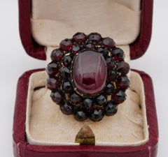 Mid Victorian 6.3 Carat Bohemian Garnet Plus 17 Carat Solid Gold Antique Ring