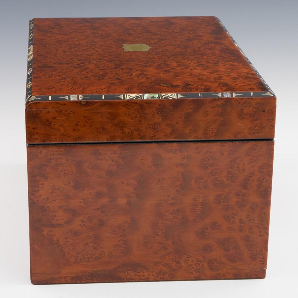Mid Victorian Amboyana Ladies Jewellery Box and Writing Slope c1860 In Good Condition For Sale In Tunbridge Wells, GB