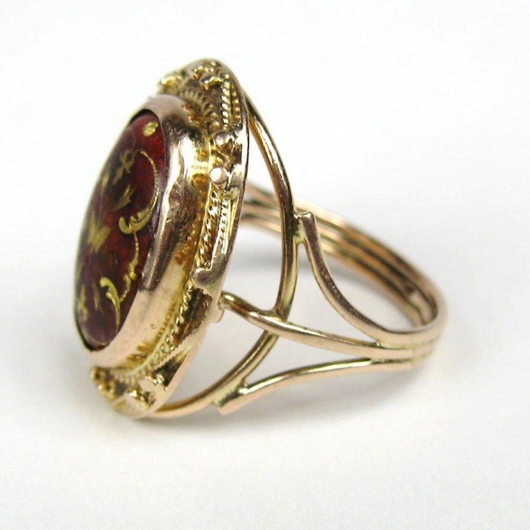 Oval Cut Victorian Antique Garnet Gold Ring