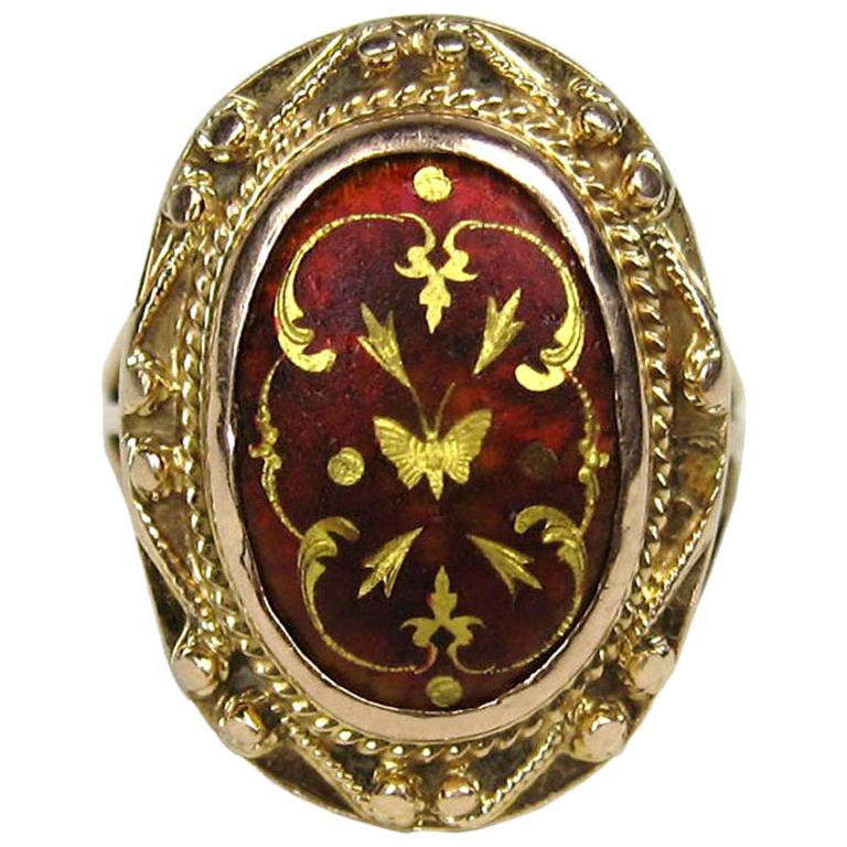 Victorian Antique Garnet Gold Ring