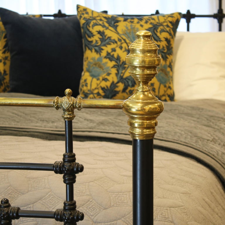 Mid Victorian Antique Bed In Black Msk52