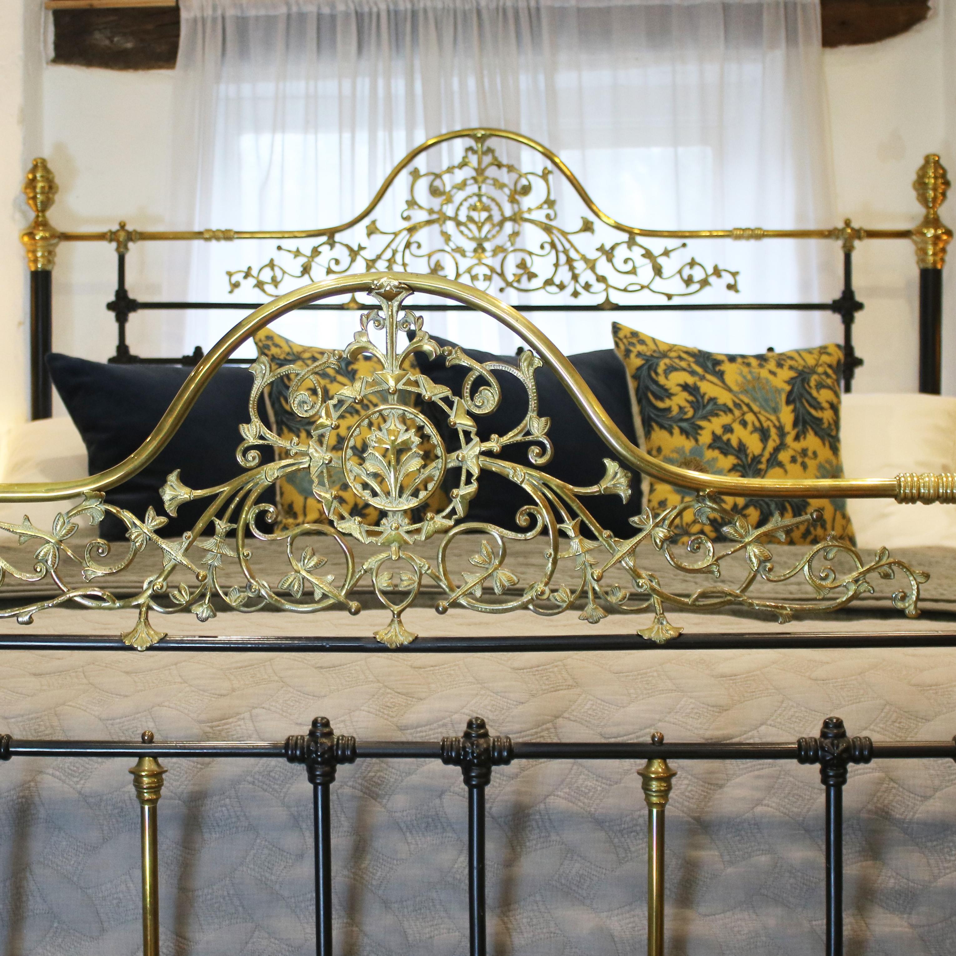 Cast Mid-Victorian Antique Bed in Black, MSK52