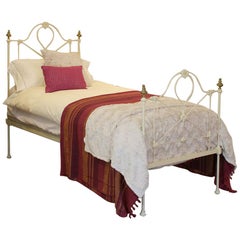 Antique Mid-Victorian Bed in Cream