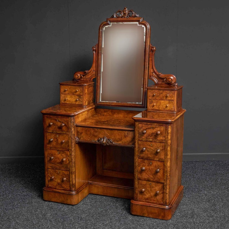 Mid Victorian Burr Walnut Dressing Table at 1stDibs