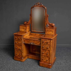 Mid Victorian Burr Walnut Dressing Table