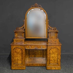 Mid Victorian Burr Walnut Dressing Table