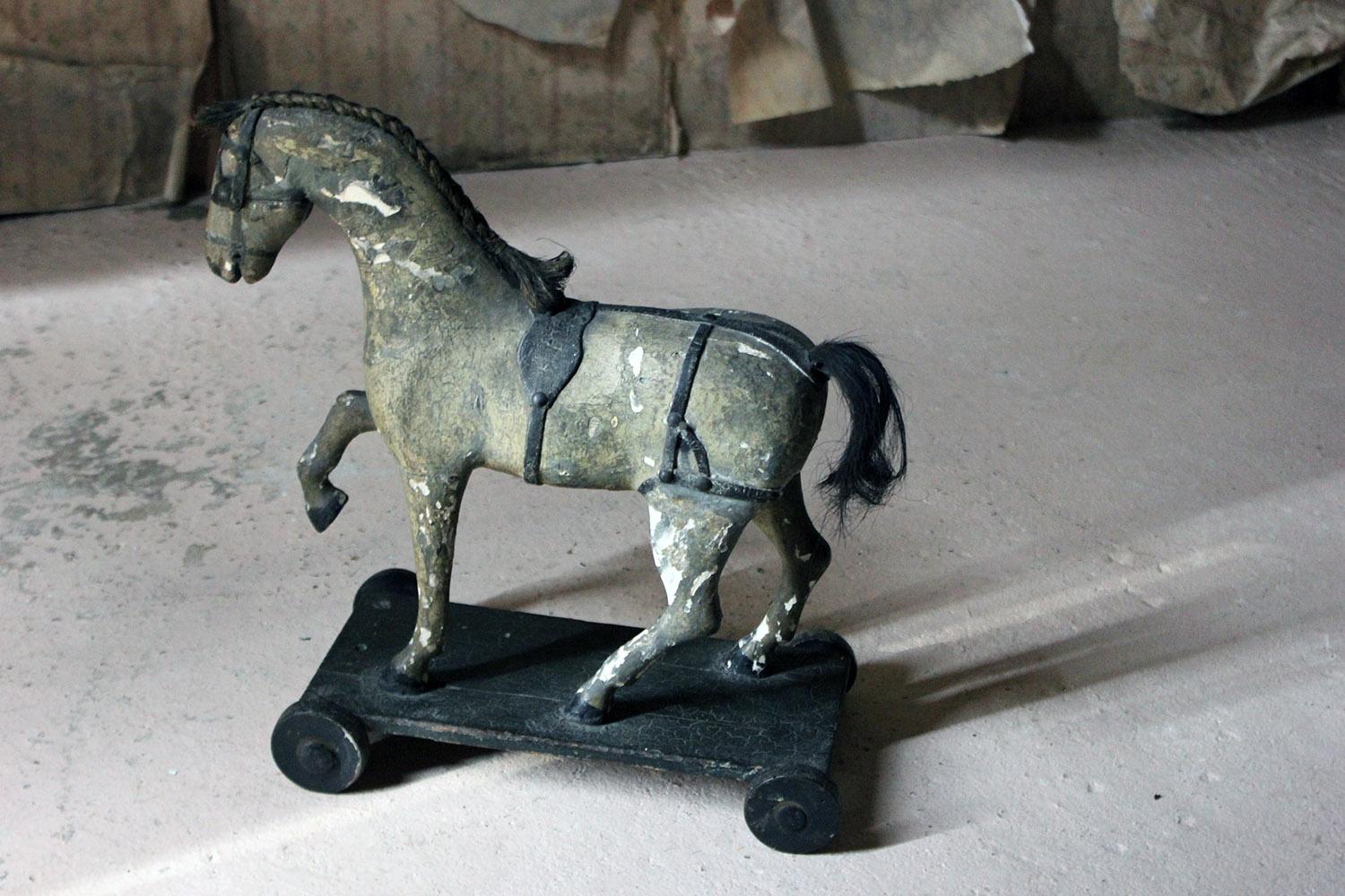 Mid-Victorian Carved Pine & Dappled Painted Pull-a-Long Horse, circa 1860-1870 9