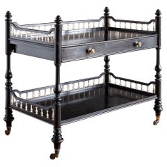 Mid-Victorian Ebonized Étagère Trolley by Howard & Sons