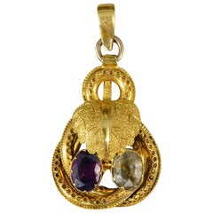 Mid Victorian Gem Set Pendant Set in 15 Carat Yellow Gold