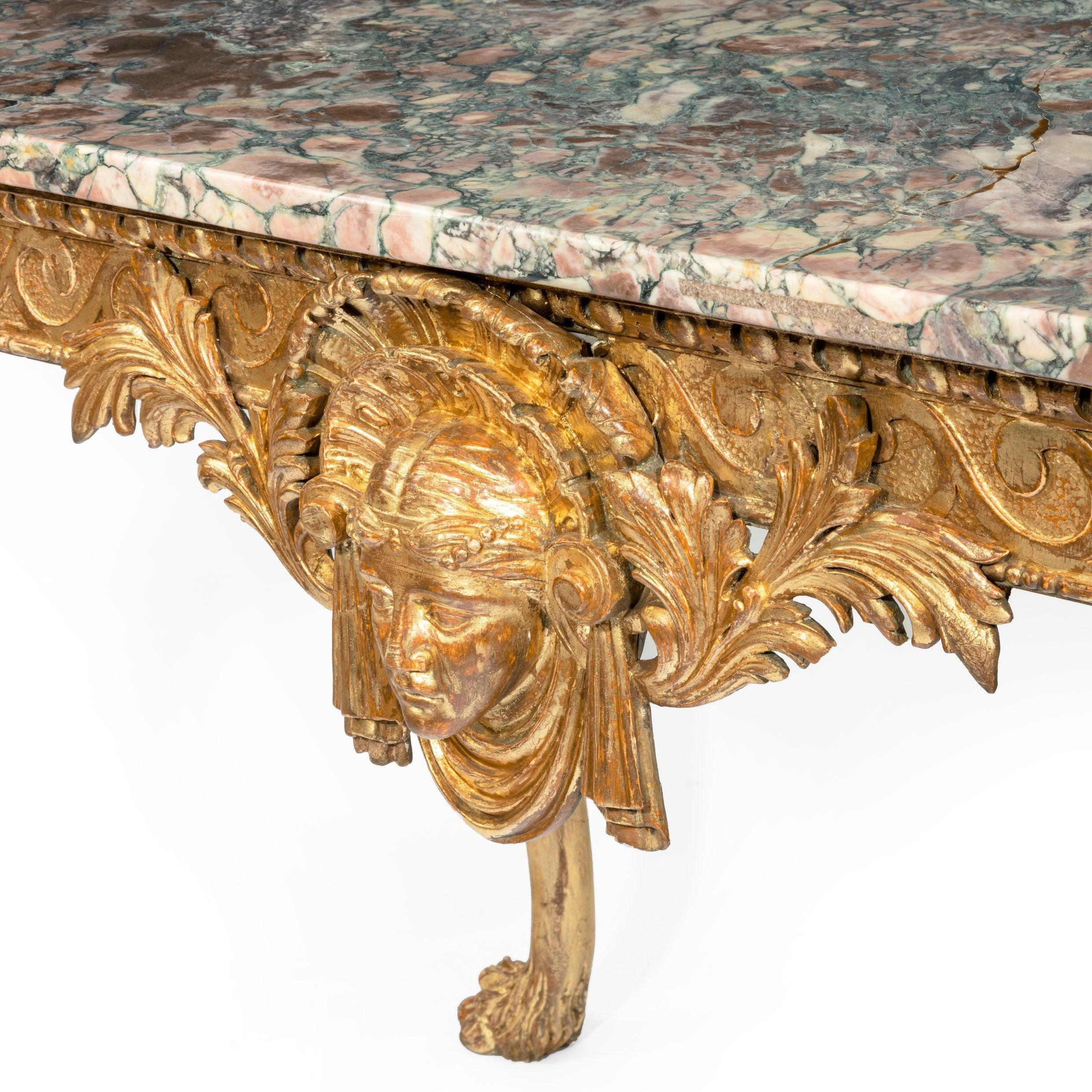 Mid-Victorian Giltwood Console Table For Sale 4