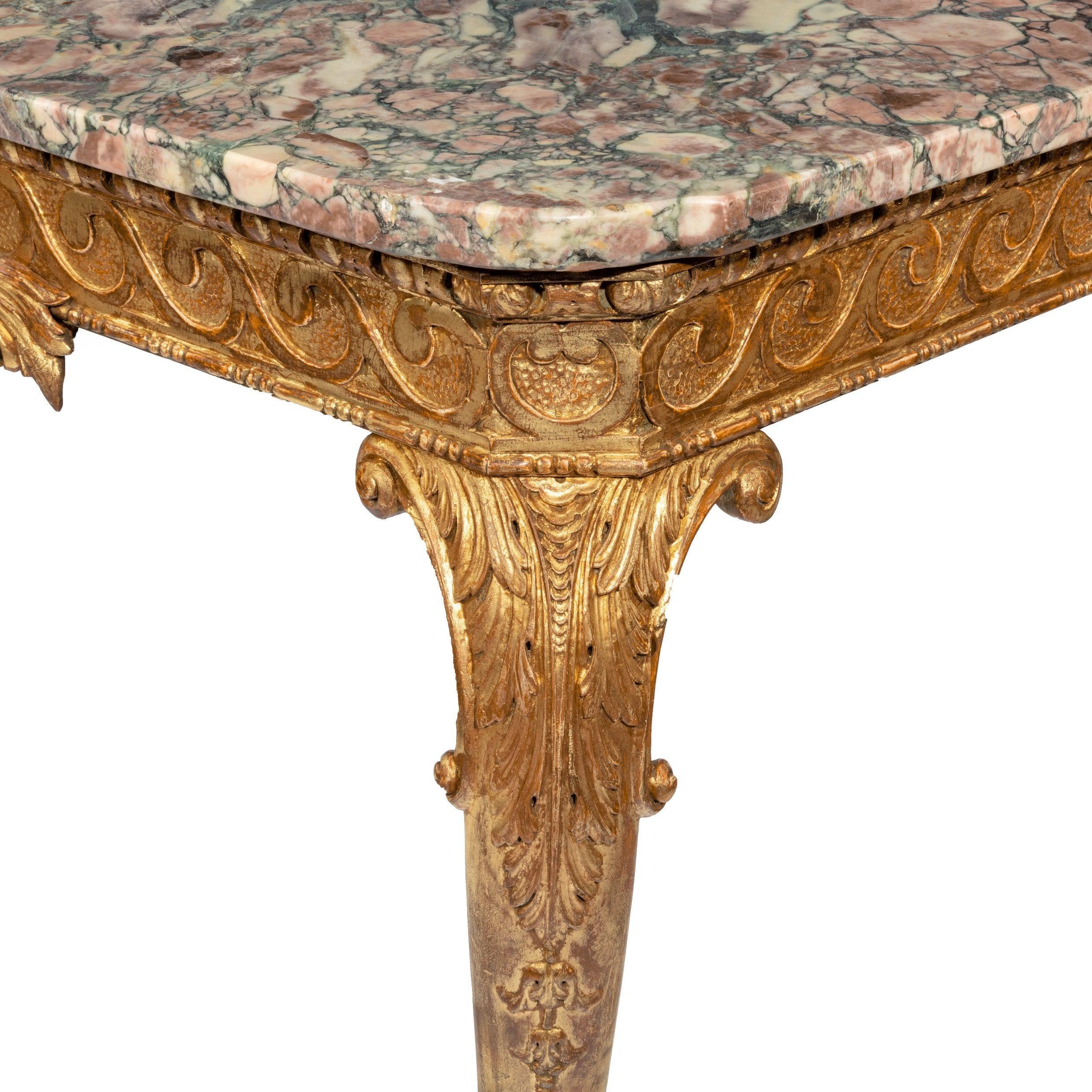 Mid-Victorian Giltwood Console Table For Sale 5
