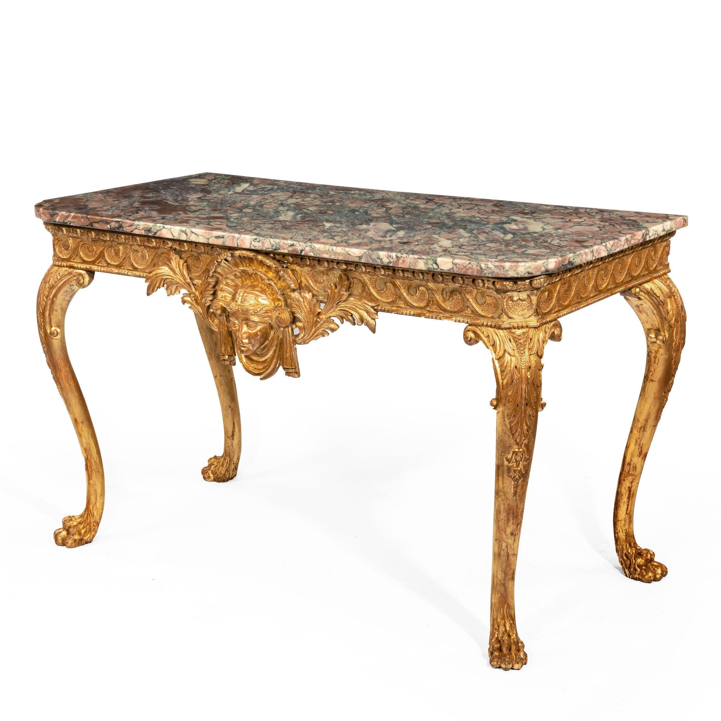 Mid-Victorian Giltwood Console Table For Sale 2